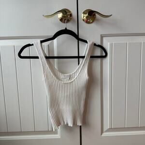 Ghanda white ribbed tank top